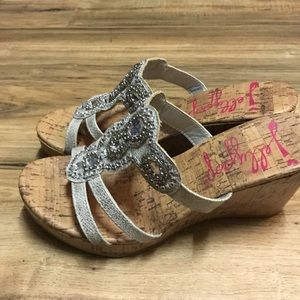 Never worn wedge sandals with bling